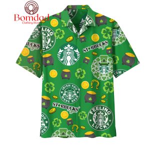 Starbucks Happy St. Patrick’s Day Irish You Were Beer Hawaiian Shirts