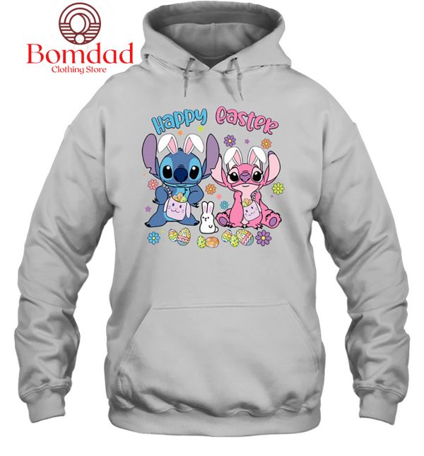 Stitch And Angel Happy Easter Bunny T-Shirt