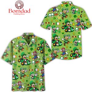 Super Mario Happy St. Patrick’s Day Lucky Mario Luigi Hawaiian Shirts