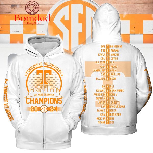 Tennessee Volunteers Sec Regular Season Champions 2024 White Design Hoodie T Shirt