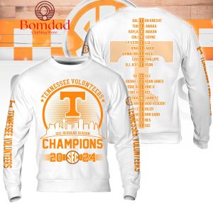 Tennessee Volunteers Sec Regular Season Champions 2024 White Design Hoodie T Shirt