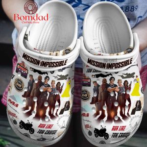 Tom Cruise Mission Impossible Fan Crocs Clogs White Design