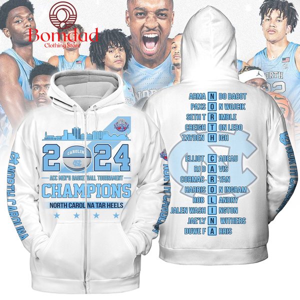 UNC Tar Heels 2024 ACC Champions City Horizon Hoodie Shirts White Version
