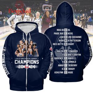 Uconn Huskies Big East Champions 2024 Hoodie Shirts Navy Design
