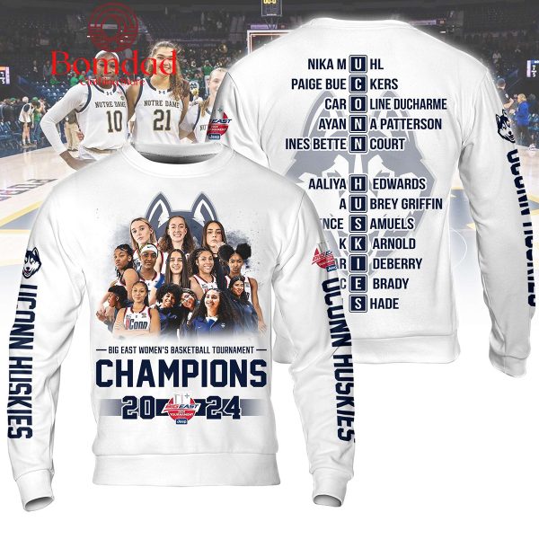 Uconn Huskies Big East Champions 2024 Hoodie Shirts White Version