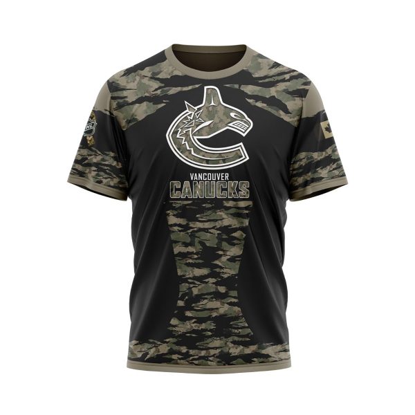 Vancouver Canucks Honors Veterans And Military Personalized Hoodie Shirts