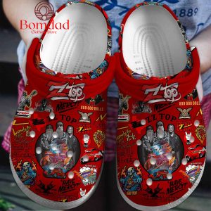 ZZ Top Gold On The Ceiling Fan Crocs Clogs Red Design